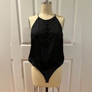 NWT Cami NYC Black Button-up Silk Bodysuit